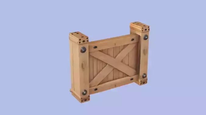 wooden barricade defense against zombies  3D Game Ready Model