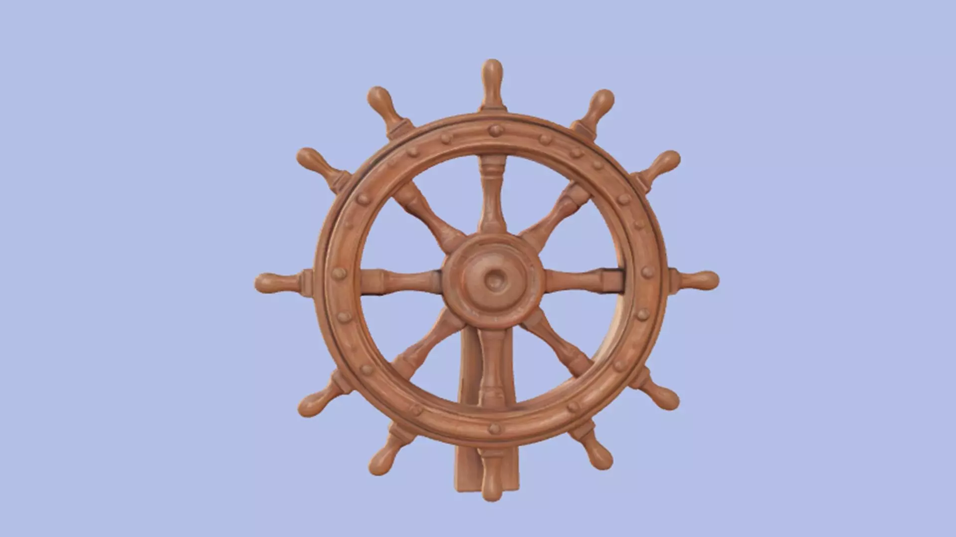 Highly detailed ship helm Game Ready 3D Model 3D model_0