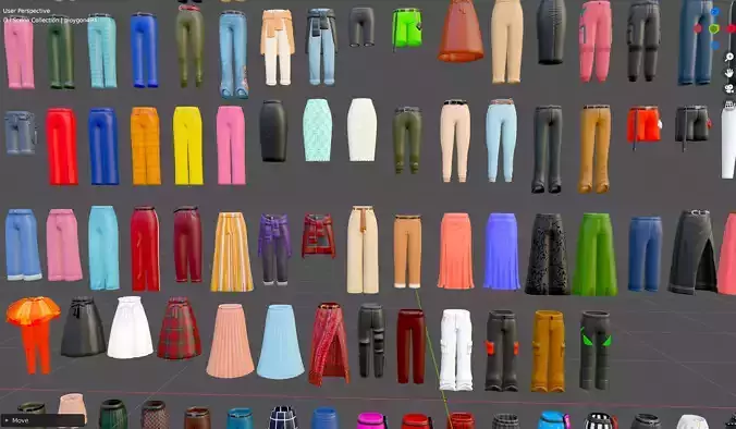 Many Cartoon Cloth with Texture Low-poly 3D model