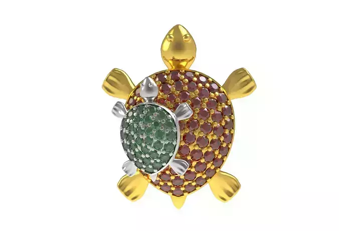 Mother and Baby Turtle Pendant