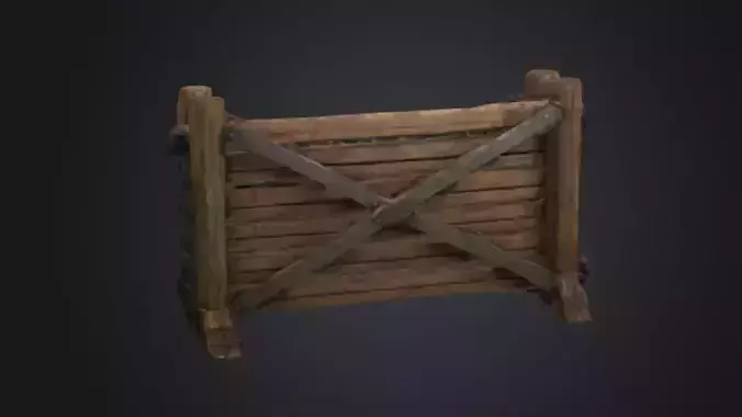 wooden barricade defence against zombies   3D Game Ready Model
