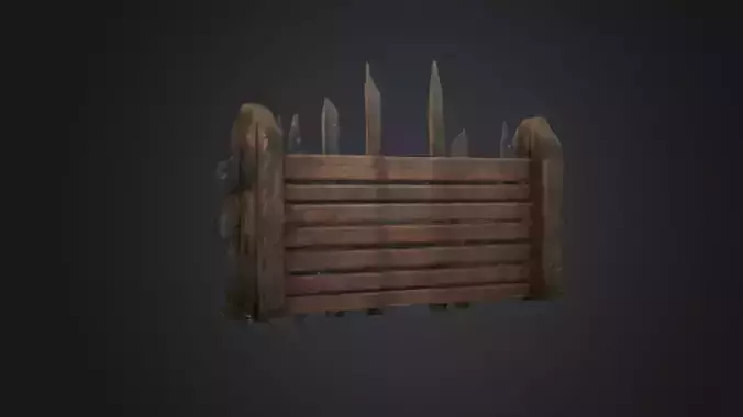 wooden barricade defence against zombies 3D Game Ready Model