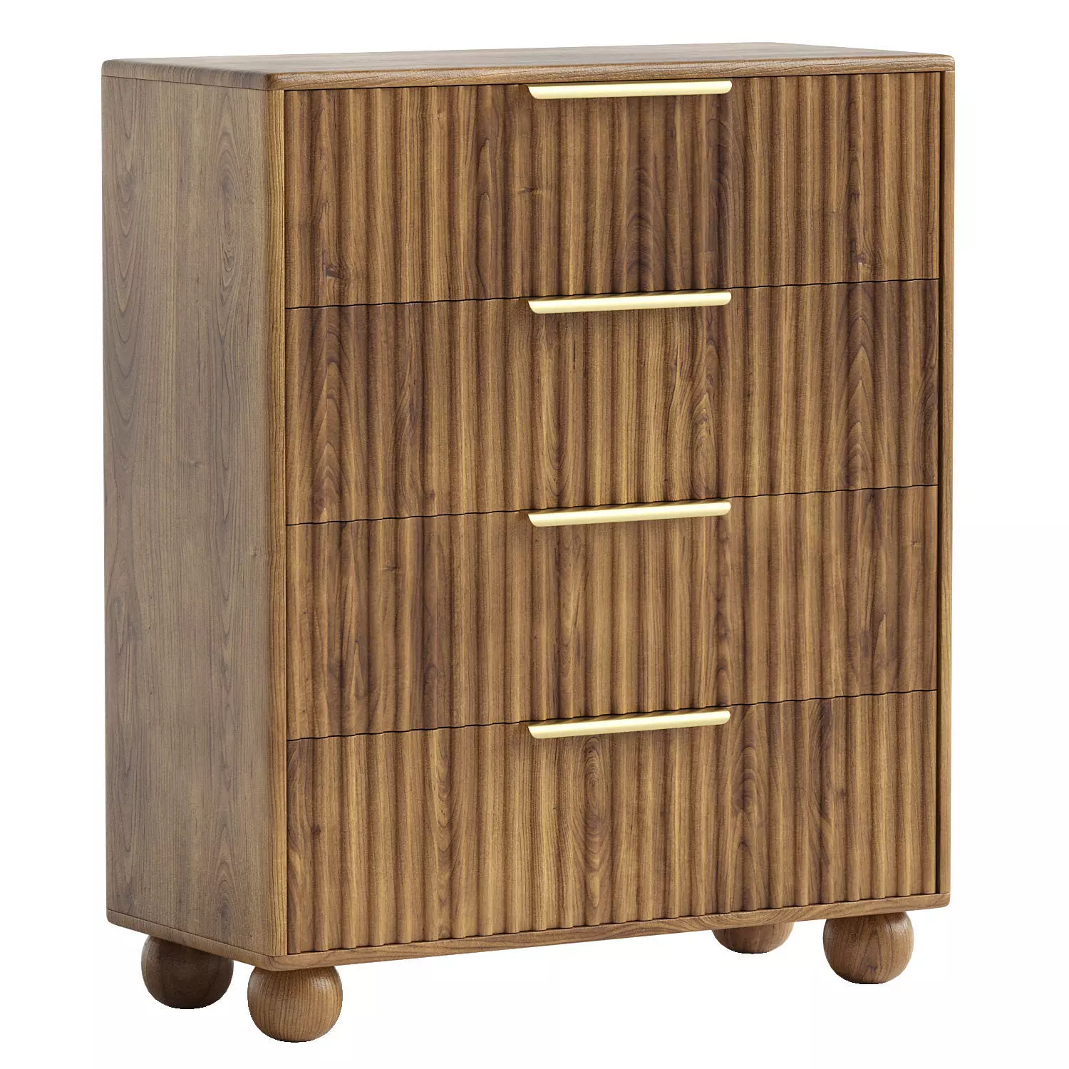 Camila 4 Drawer Wood Chest 3D model