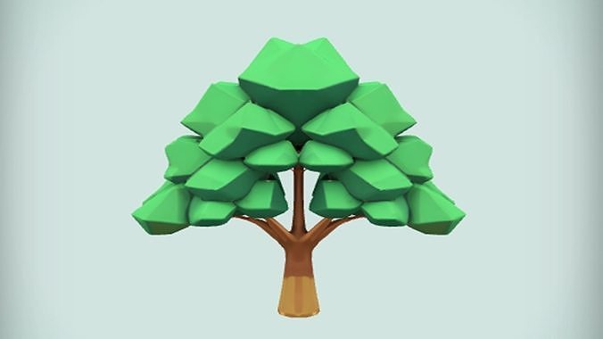 Low-poly stylized tree 3D Game Ready Model 3D Game Ready Model