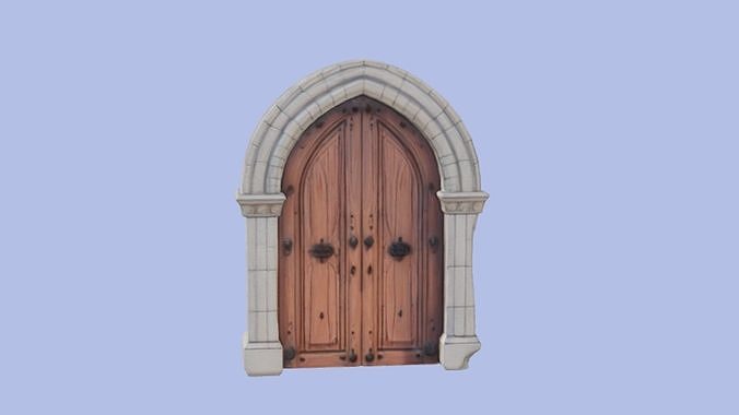 ancient wooden gate 3D Game Ready Model 3D model