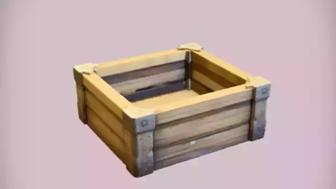 wooden crate 3D Game Ready Model