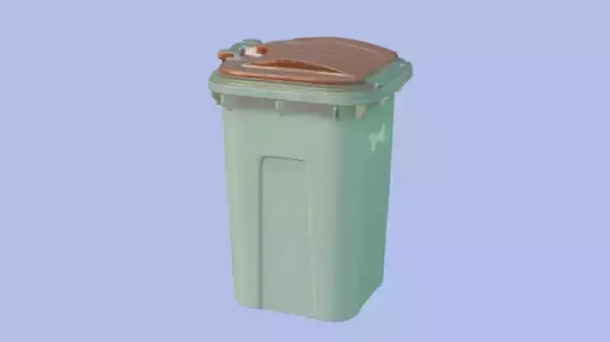 Trash Can 3D Game Ready model with Texture