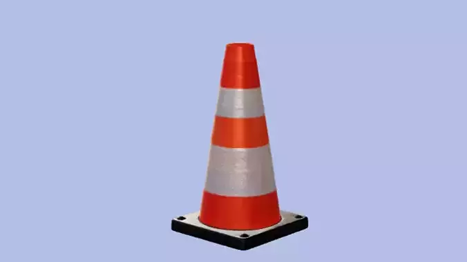 Traffic Cone 3D Game Ready Model