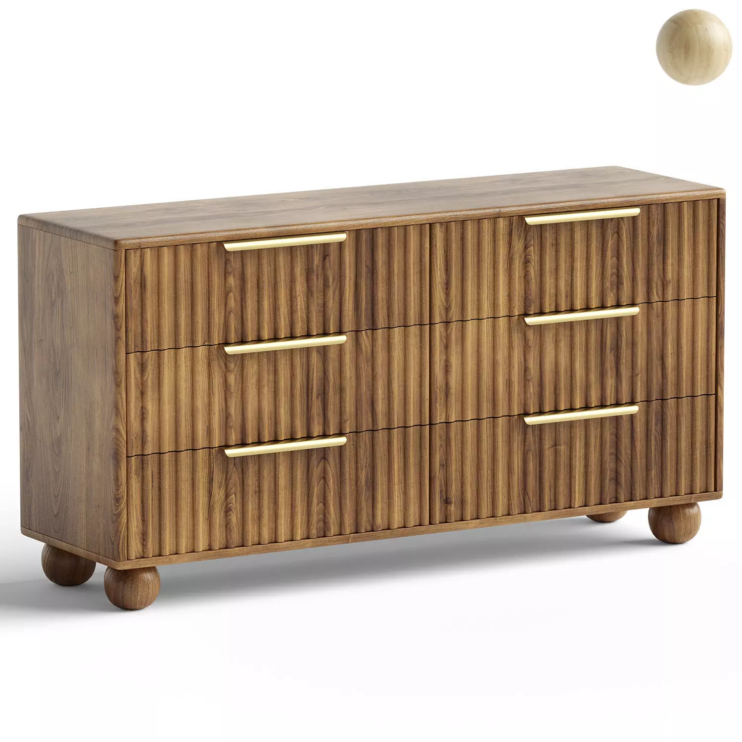 Camila 6 Drawer Dresser 3D model