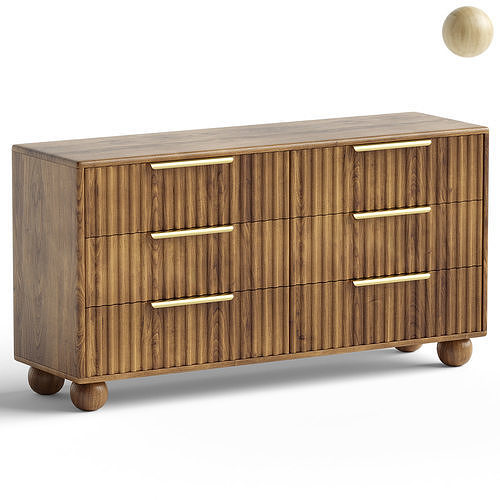 Camila 6 Drawer Dresser 3D model