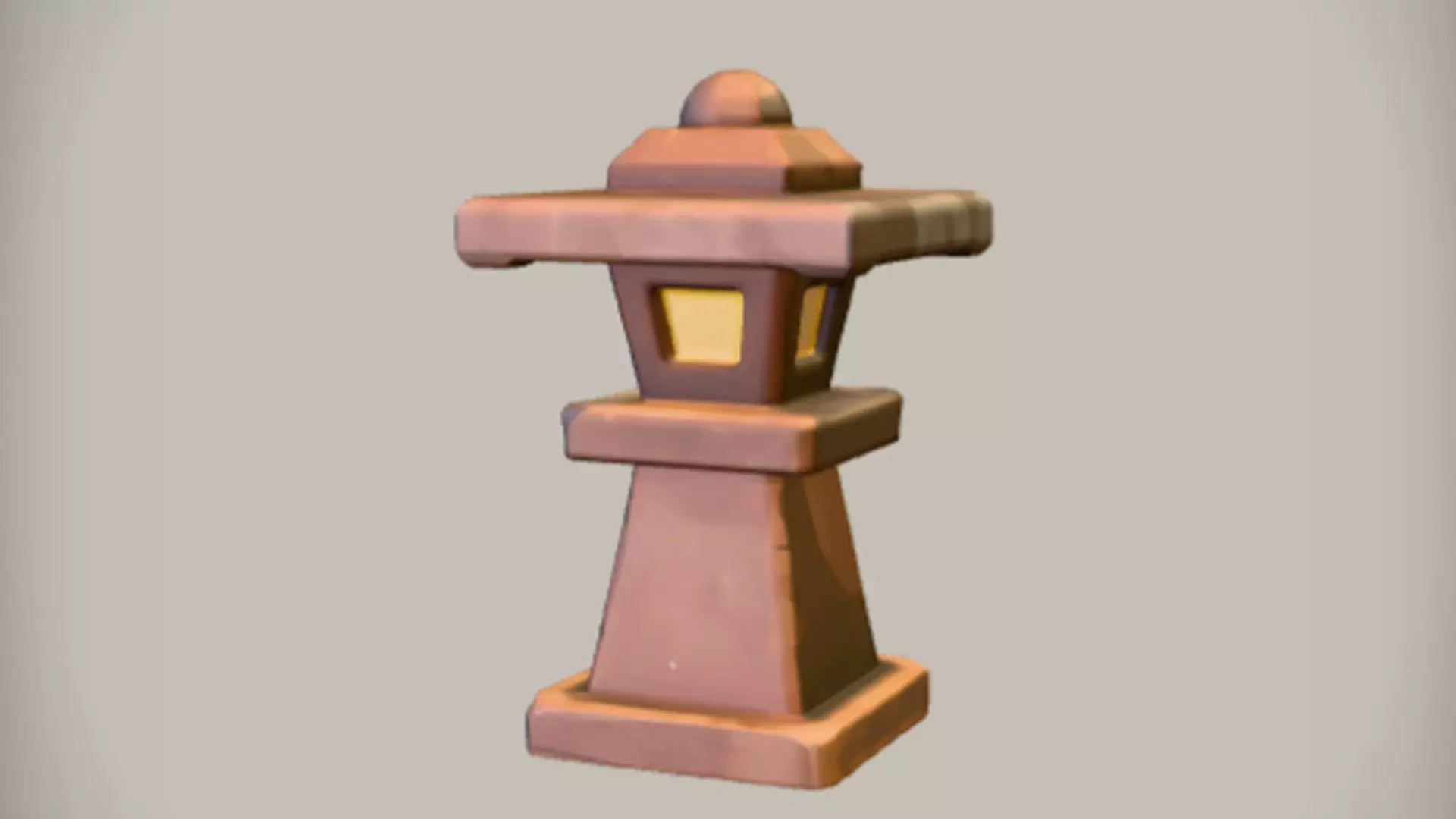 Stone lantern with glowing light 3D Game Ready Model 3D model_0