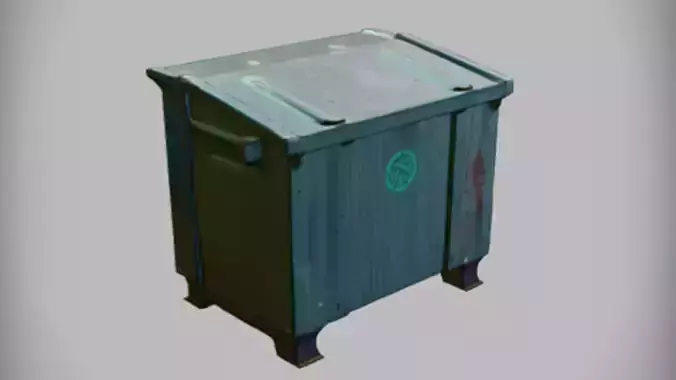 metal dumpster with closed lid