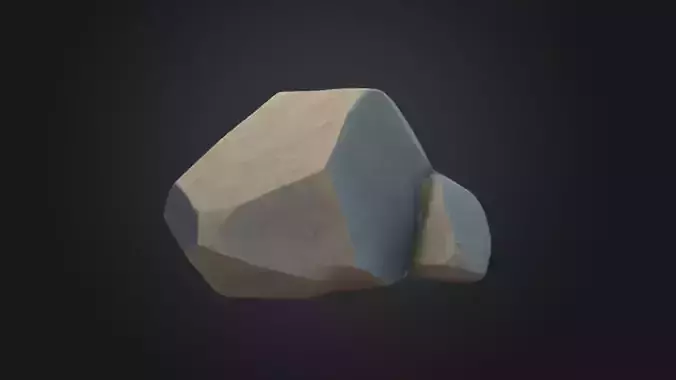 low poly stone  3D Game Ready Model