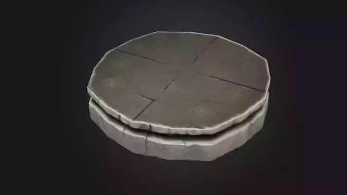 flat stone altar 3D Game Ready model with Texture