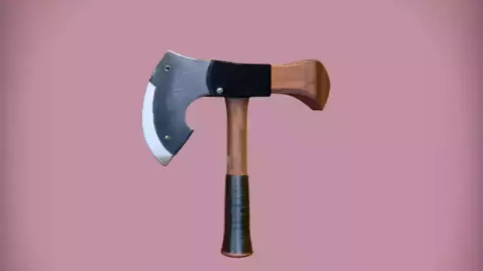 Axe with wooden handle 3D Game Ready Model
