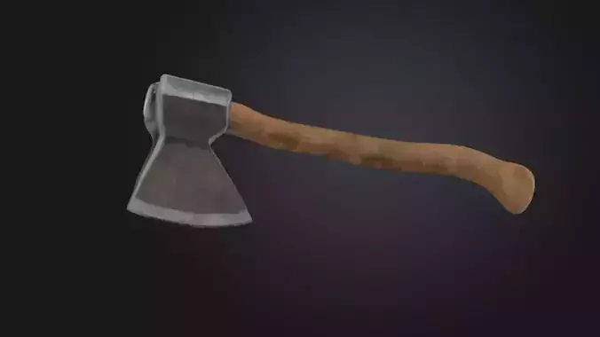 wooden axe3D Game Ready Model