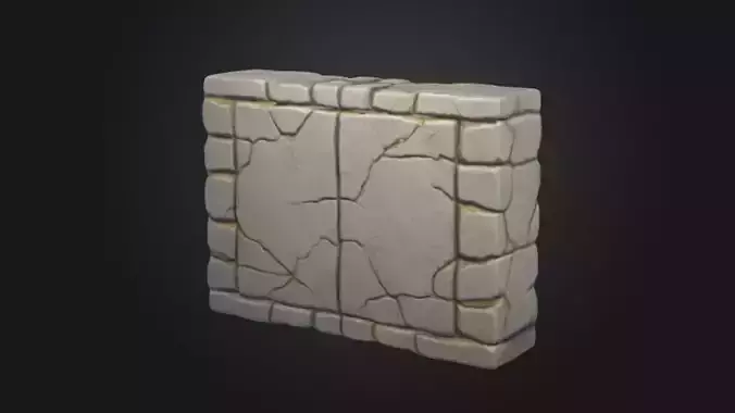 stone wall 3D Game Ready Model