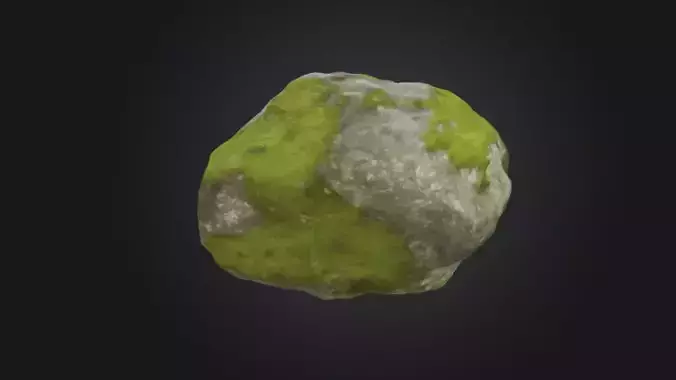 rock with moss 3D Game Ready Model