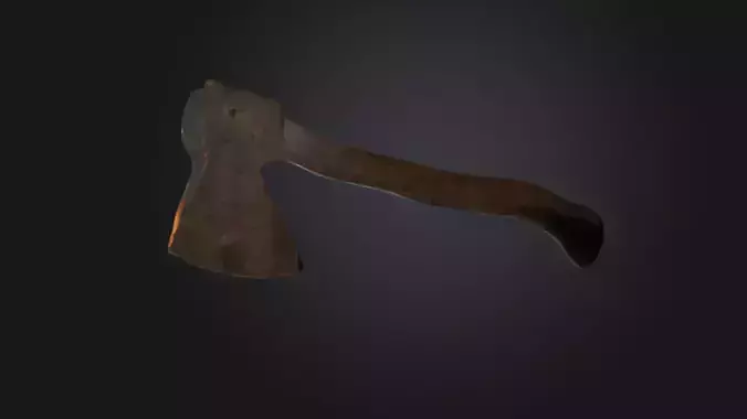 Old Rusty Axe 3D Game Ready model with Texture