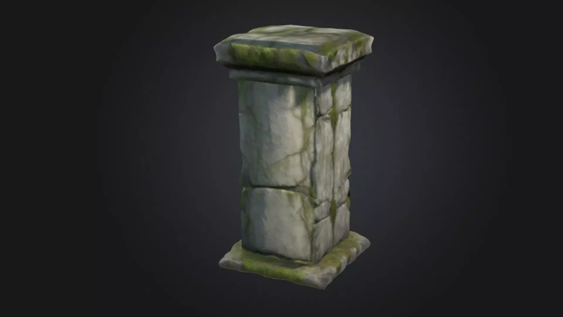 A weathered stone pillar 3D model_0