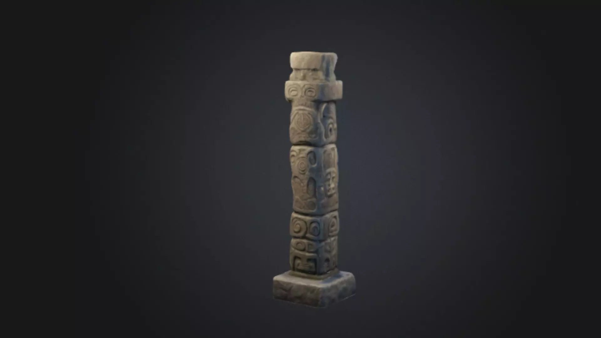 A vertical stone totem 3D model_0