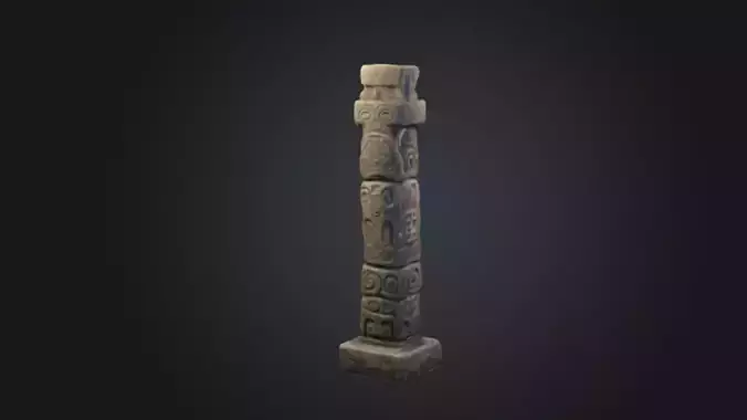 A vertical stone totem 