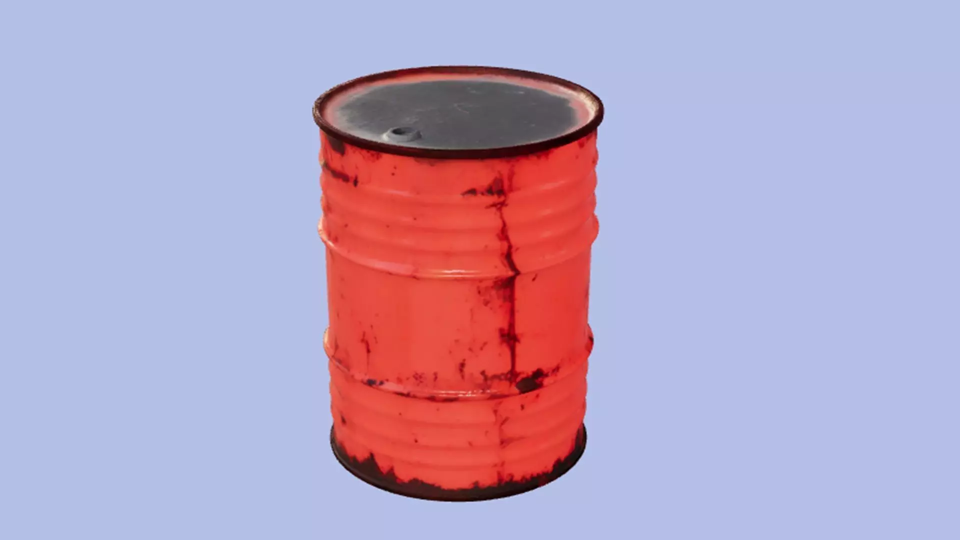 A red metal barrel  3D model_0