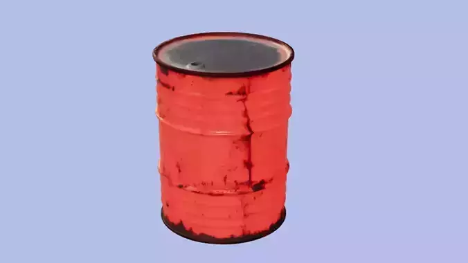 A red metal barrel  3D model