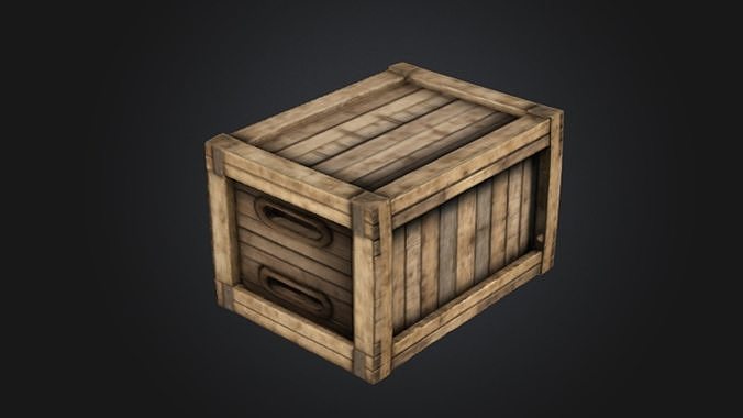 A plain wooden crate 3D model