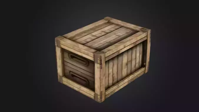 A plain wooden crate