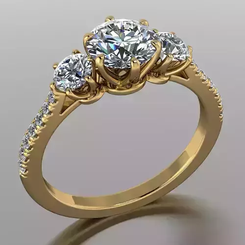 AG 2300 Three-Stone Diamond Ring