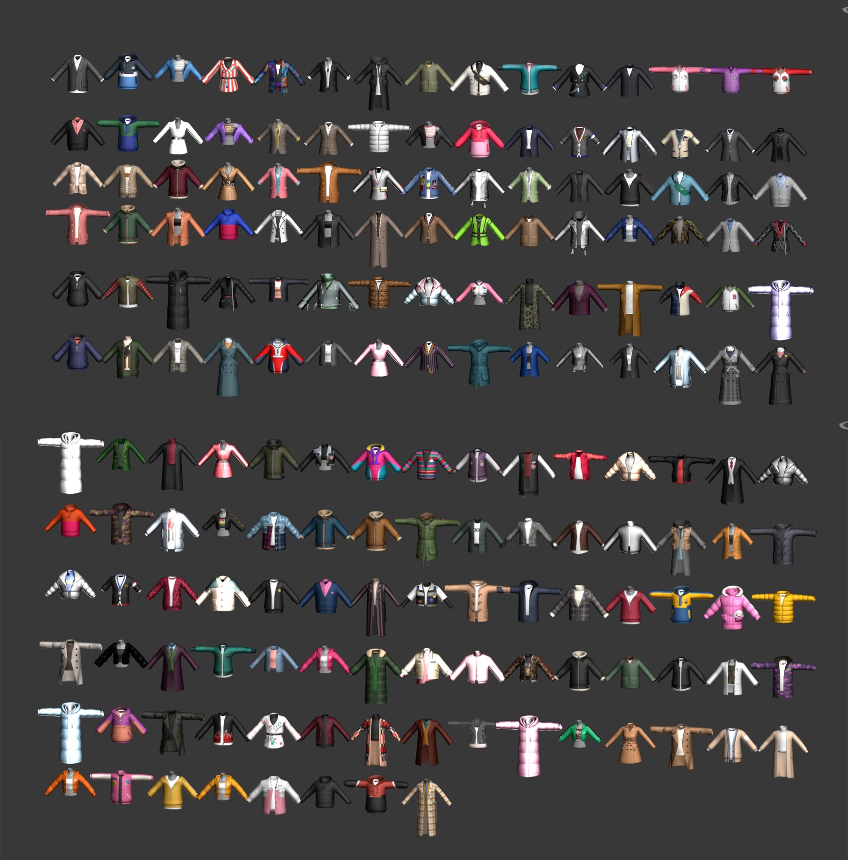 Many Cartoon Cloth with Texture Low-poly 3D model collection 2 Low-poly 3D model_1