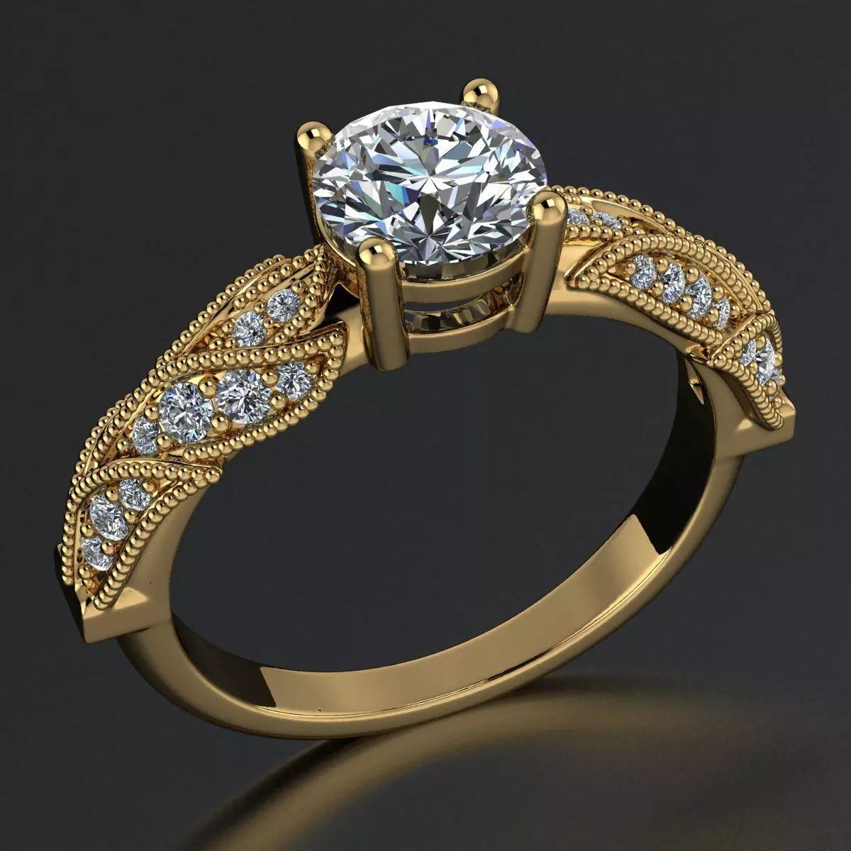 AG 2400 Vintage Diamond Ring 3D print model