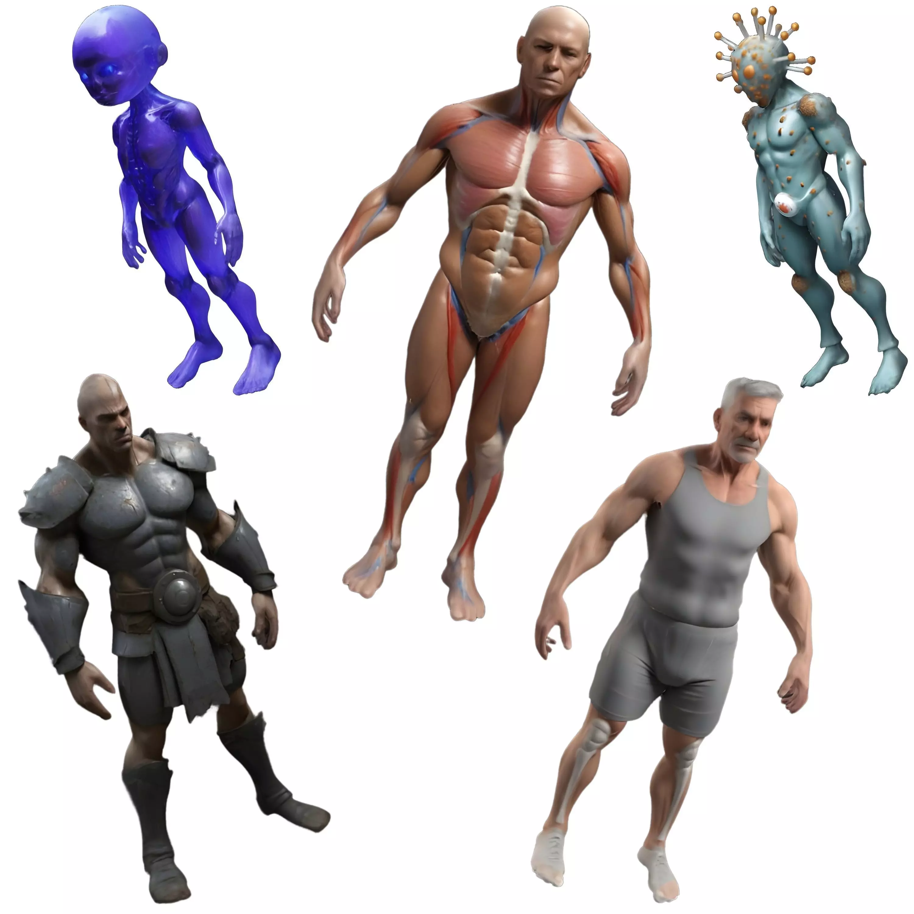 Human-Inspired Character Bundle 3D print model_0