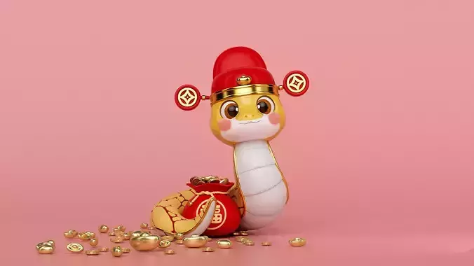 Snake Year IP Cute Q-version Snake Chinese Zodiac Snake