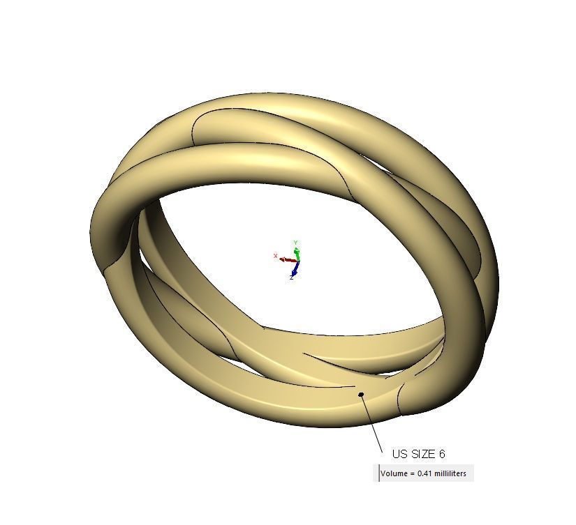 Triple interlocking hoop wire ring US sizes 6to12 3D print model_11