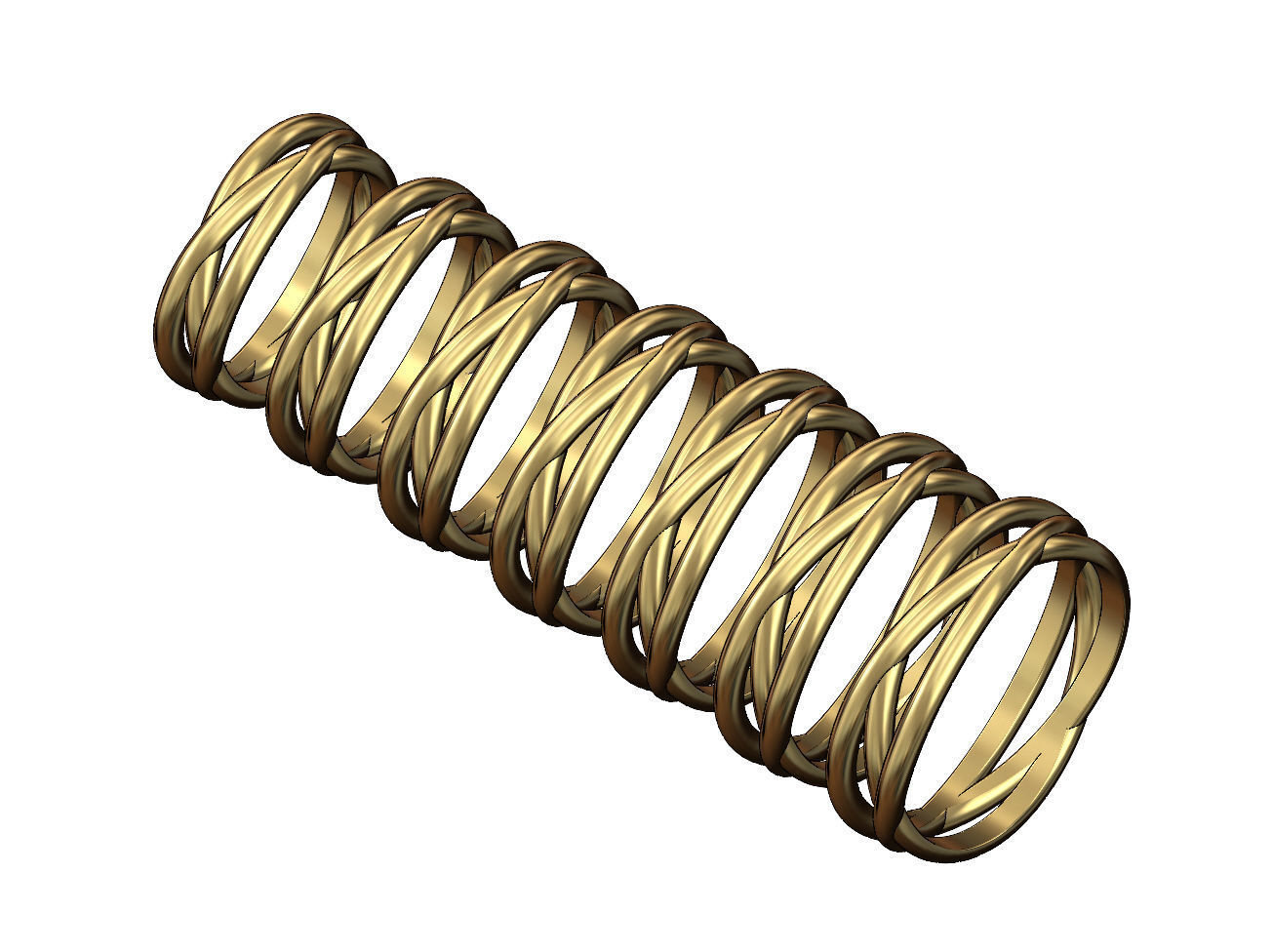 Triple interlocking hoop wire ring US sizes 6to12 3D print model_3