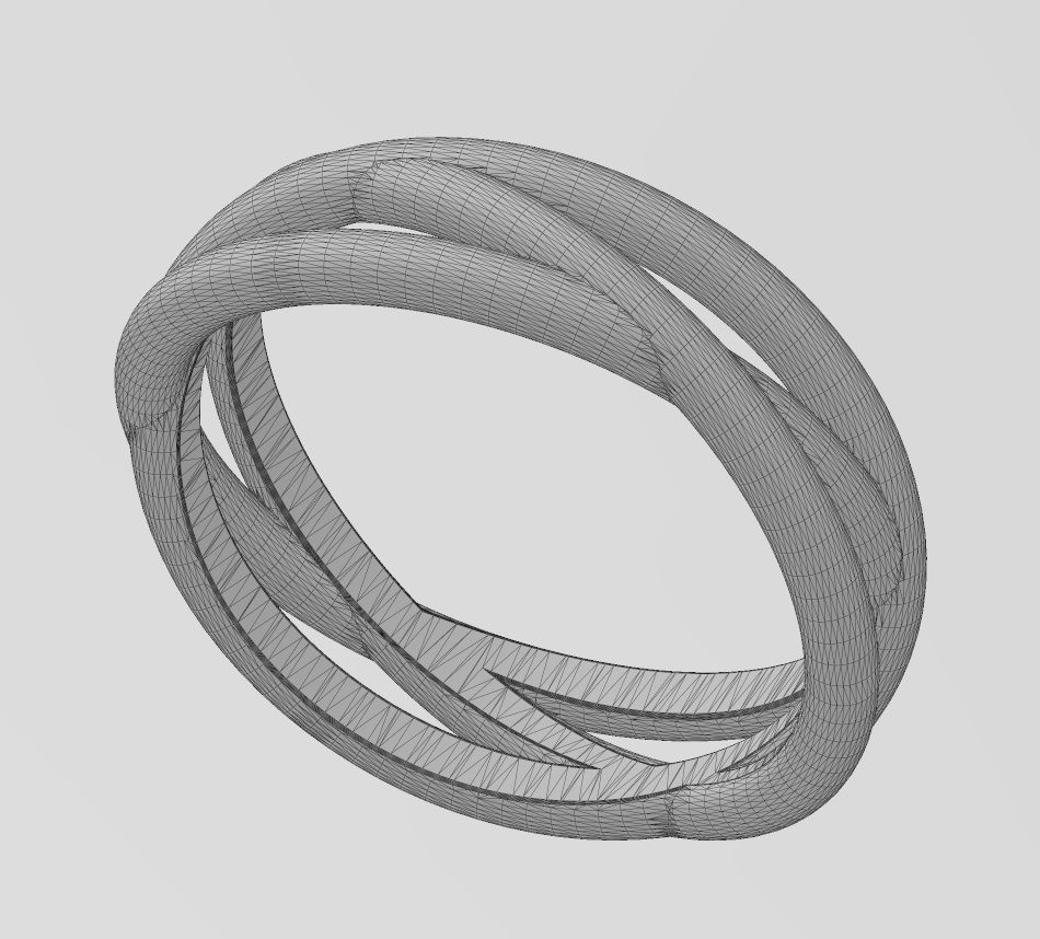 Triple interlocking hoop wire ring US sizes 6to12 3D print model_14