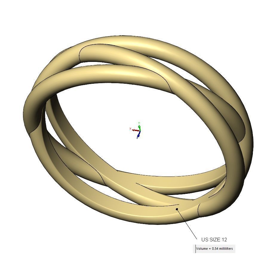 Triple interlocking hoop wire ring US sizes 6to12 3D print model_12