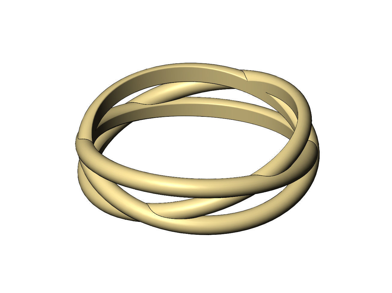 Triple interlocking hoop wire ring US sizes 6to12 3D print model_6