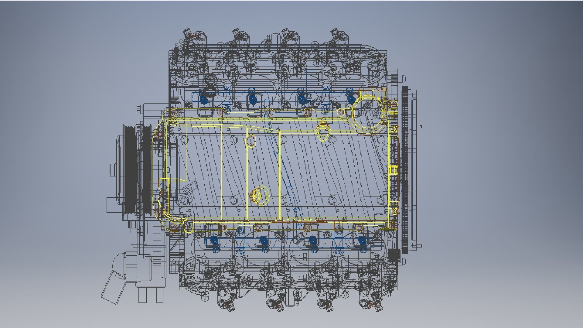 V8 cylinder engine 3D model_4