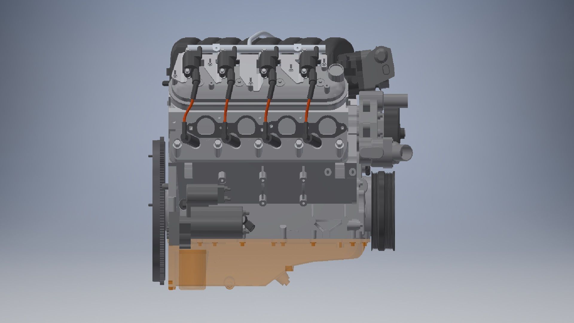 V8 cylinder engine 3D model_12