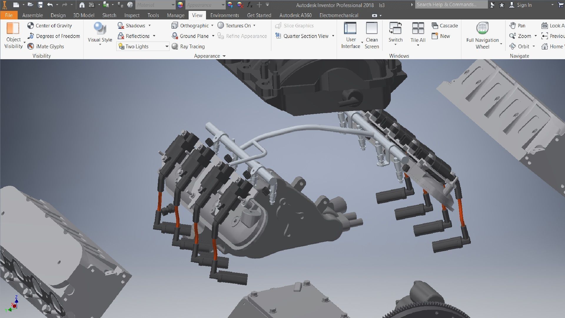 V8 cylinder engine 3D model_9
