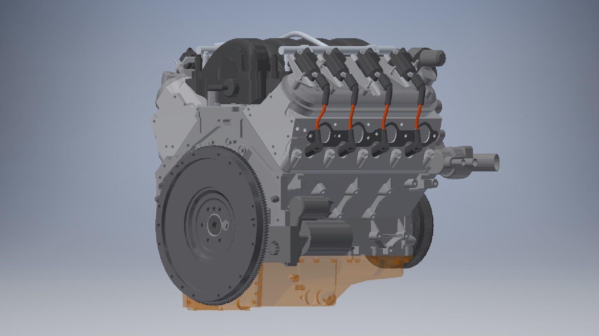V8 cylinder engine 3D model_17