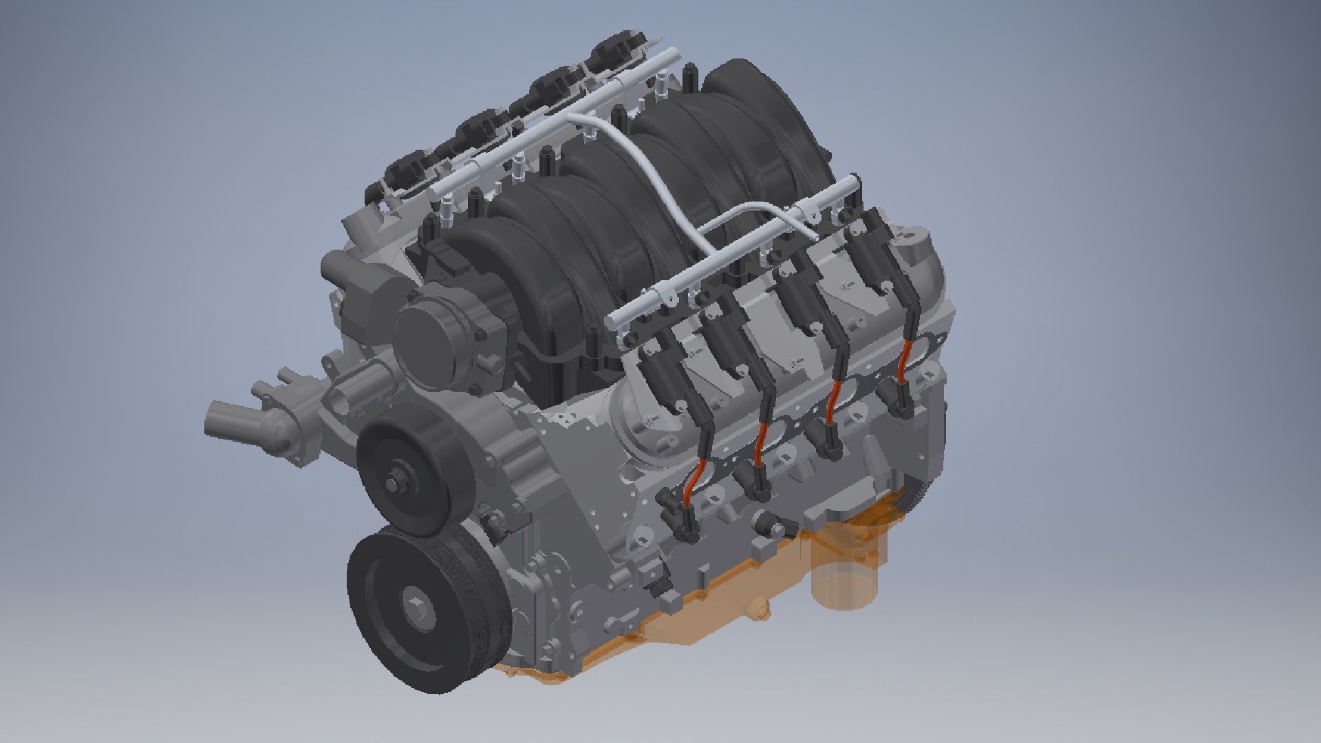 V8 cylinder engine 3D model_14