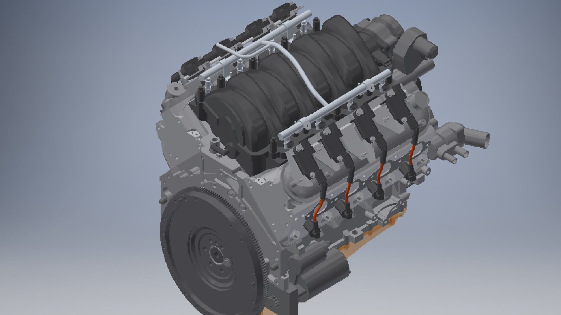 V8 cylinder engine 3D model_16