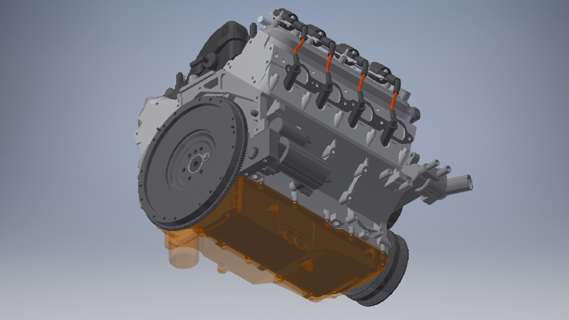V8 cylinder engine 3D model_18