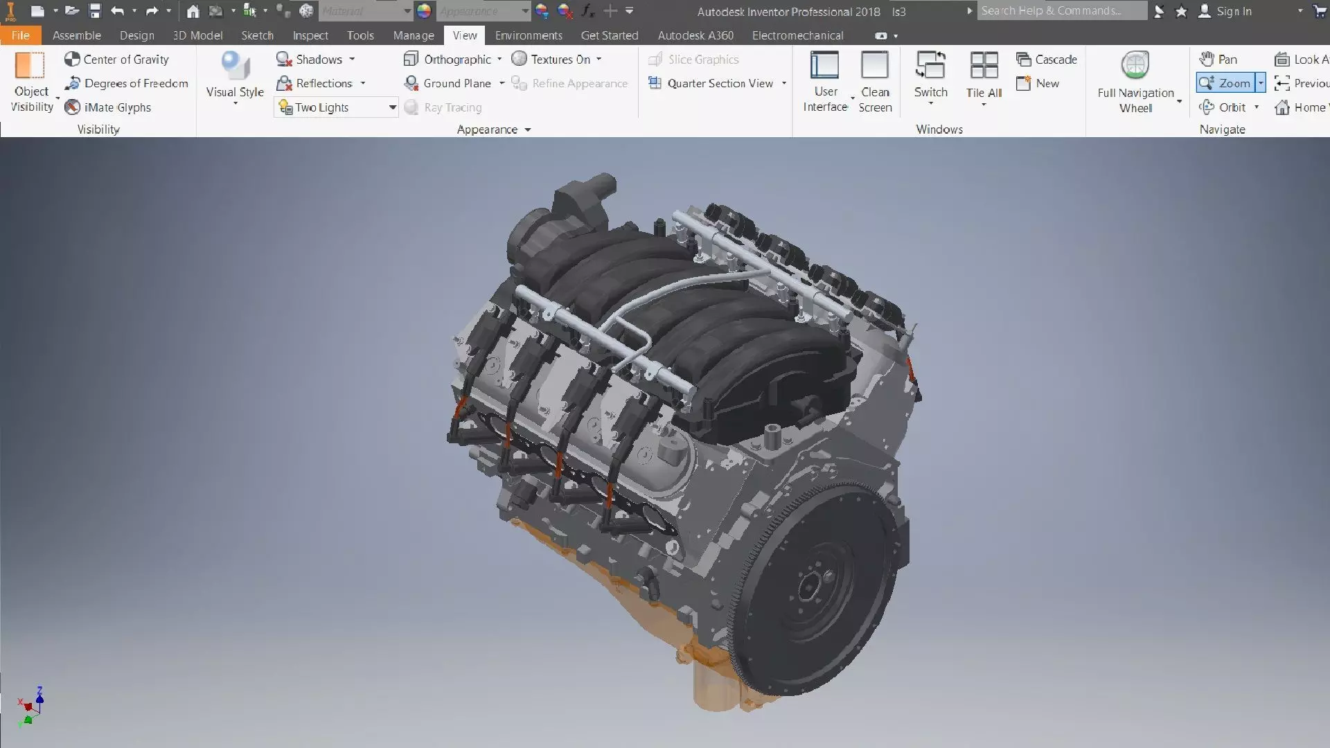 V8 cylinder engine 3D model_0