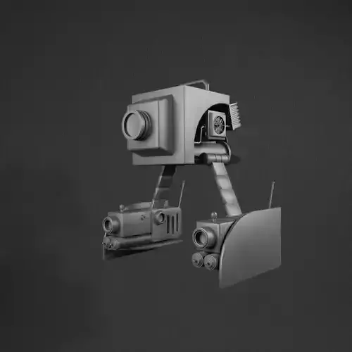 Destroyer-style space combat spacecraft - 3d Low-poly 