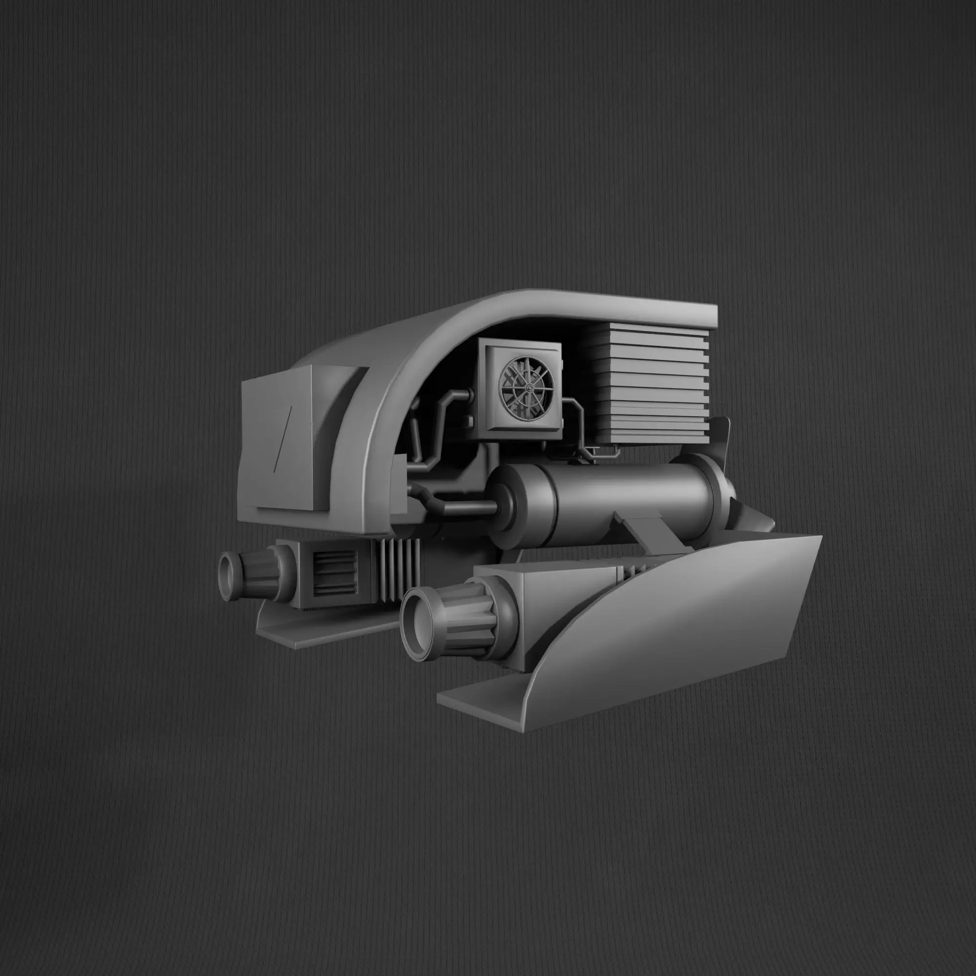 Destroyer-style space combat spacecraft - 3d Low-poly  Low-poly 3D model_0